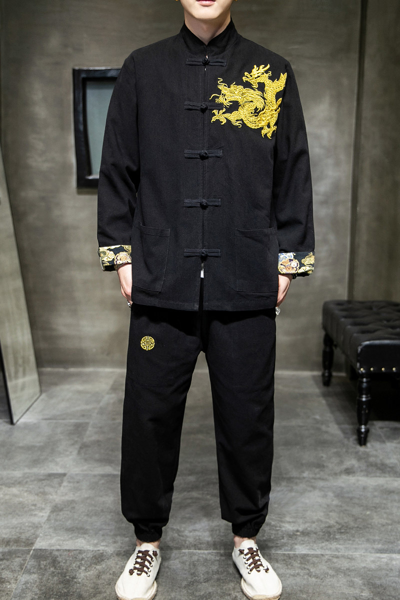 有货特价男装2026春龙刺绣盘扣/中年唐装/汉服套装A1005-P80,男装休闲套装,钱塘7008(原4008)