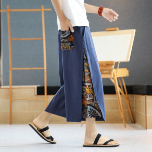 A4016酒店风-中国风大码2021 汉服古风 哈伦裤 宽松九分裤p60图片
