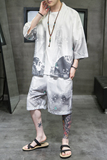 A3029*大码夏季男2021中国风冰丝面料汉服套装p80，男装休闲套装，钱塘7008(原4008)