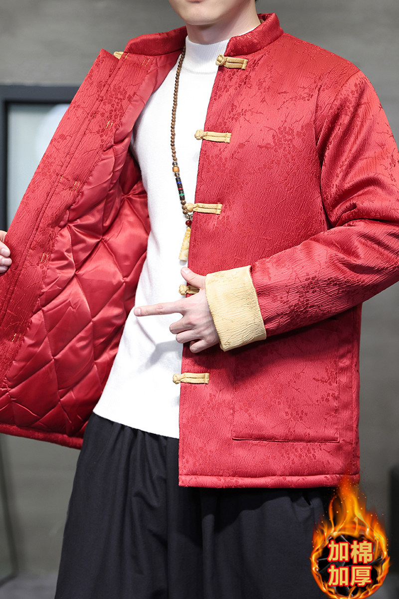 新年红2025冬季梅花款风唐装棉衣汉服棉袄外套A510-P140,男装棉衣,钱塘7008(原4008)