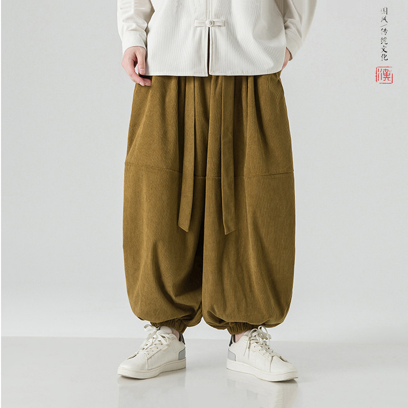 2026春灯芯绒 4色 休闲裤男  宽松款 哈伦灯笼裤子A101-p70图片
