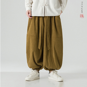 2026春灯芯绒 4色 休闲裤男  宽松款 哈伦灯笼裤子A101-p70图片