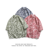 新品夏2026提花3色风汉服短袖衬衫/衬衣A672-p65，男装T恤，钱塘7008(原4008)