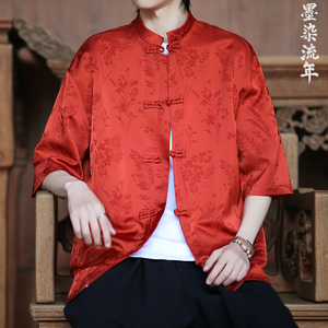 麦穗提花 夏季新品2025 风 汉服短袖衬衫/衬衣A677-p65图片