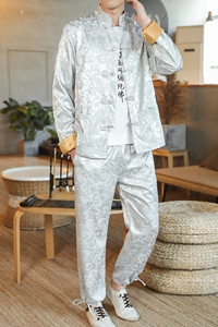 A1093秋冬装2色风2020提花复合布 汉服套装图片