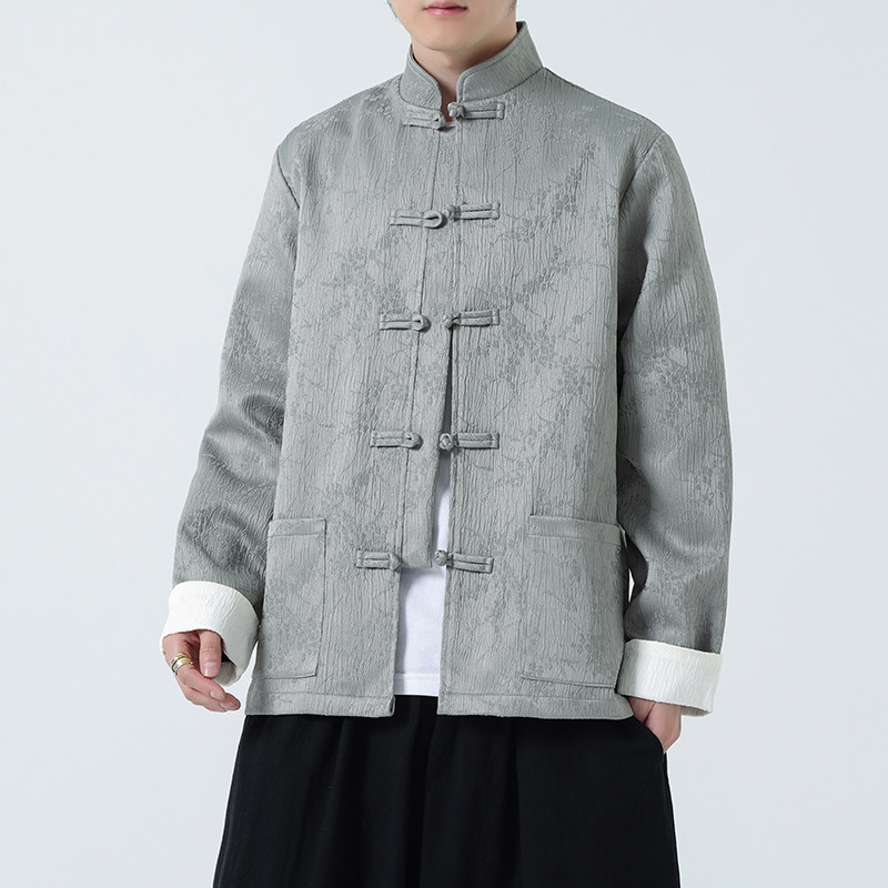 有货提花2026春新中式红婚礼唐装汉服外套A650-P110,男装民族服装,钱塘7008(原4008)