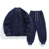 A338-P100特价2025羊羔毛套装唐装棉衣加厚汉服棉袄外套套装，男装棉衣，钱塘7008(原4008)