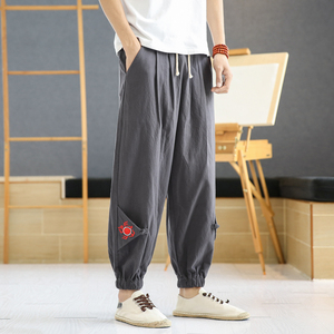 A4018酒店风-风2021 刺绣束脚裤 盘扣 休闲裤图片