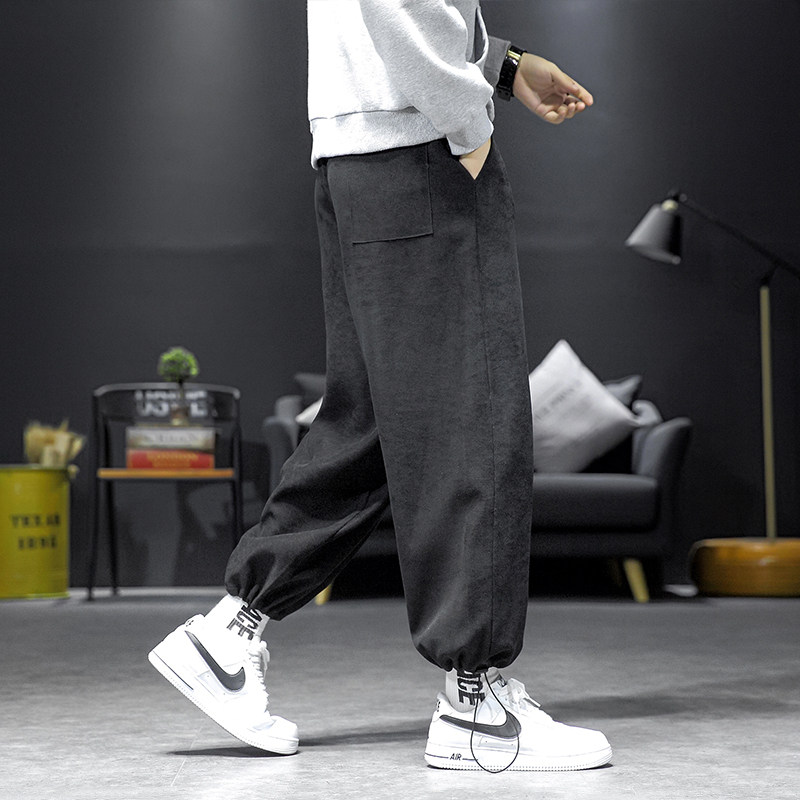 J268*爆款2020冬加绒加厚束脚抽绳斜纹绒加厚休闲裤子P50,男装休闲裤,钱塘7008(原4008)