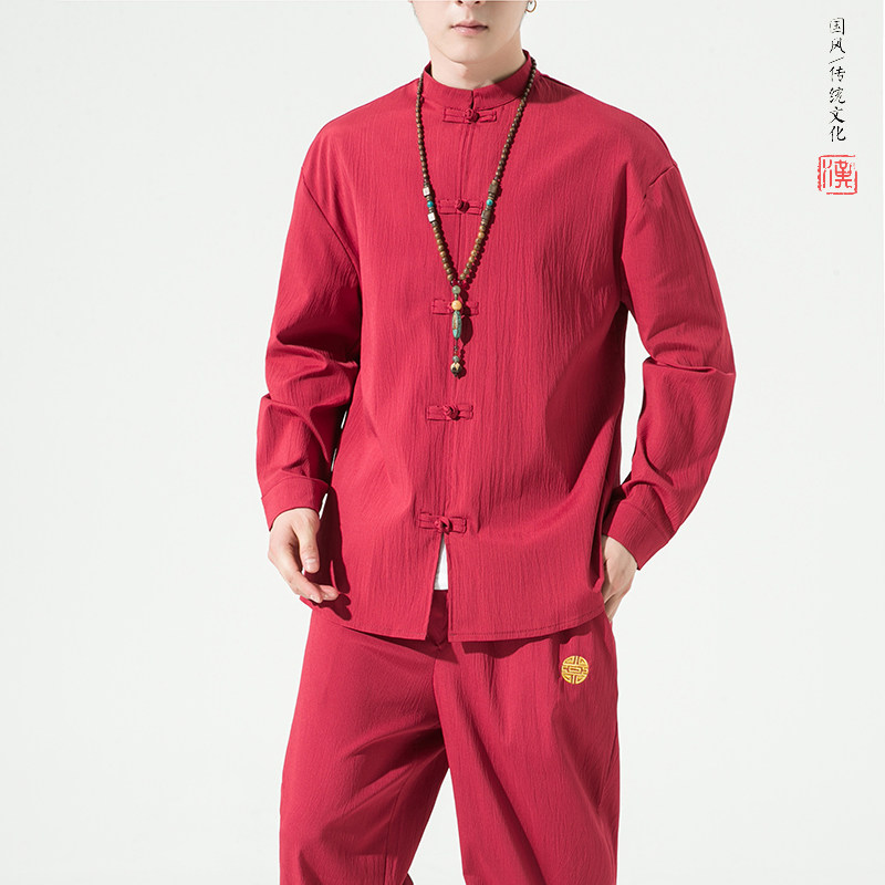 A7111*2025秋风仿麻可分开套装上衣P45裤子P40,男装休闲套装,钱塘7008(原4008)