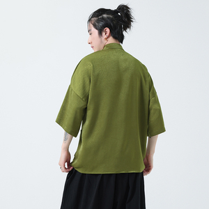 风  抓花冰丝面料 夏2026 新中式短袖衬衫/衬衣A638*p65图片