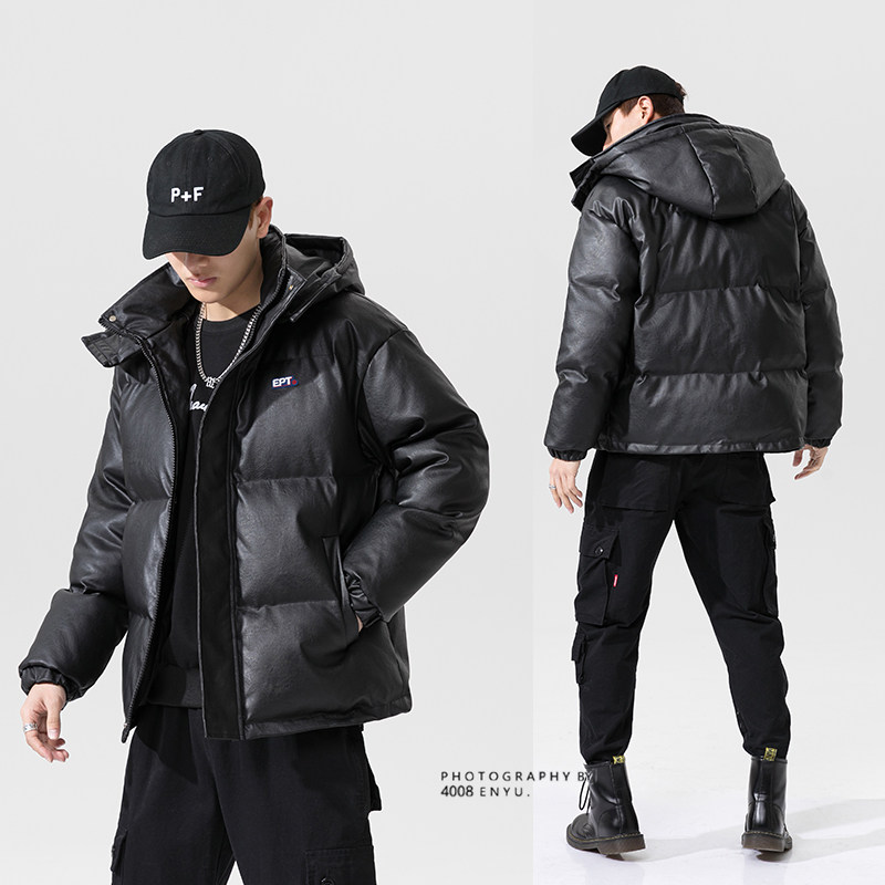 J200*冬装新品2021冬装连帽大码百搭皮衣棉衣外套,男装棉衣,钱塘7008(原4008)