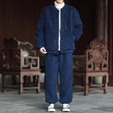 A338-P100特价2025羊羔毛套装唐装棉衣加厚汉服棉袄外套套装，男装棉衣，钱塘7008(原4008)
