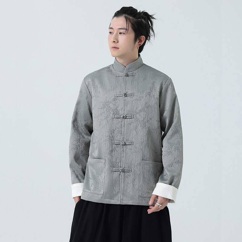有货提花2026春新中式红婚礼唐装汉服外套A650-P110,男装民族服装,钱塘7008(原4008)