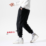 2020冬款加绒加厚三杠织带束脚运动休闲长裤J300-P60，男装休闲裤，钱塘7008(原4008)