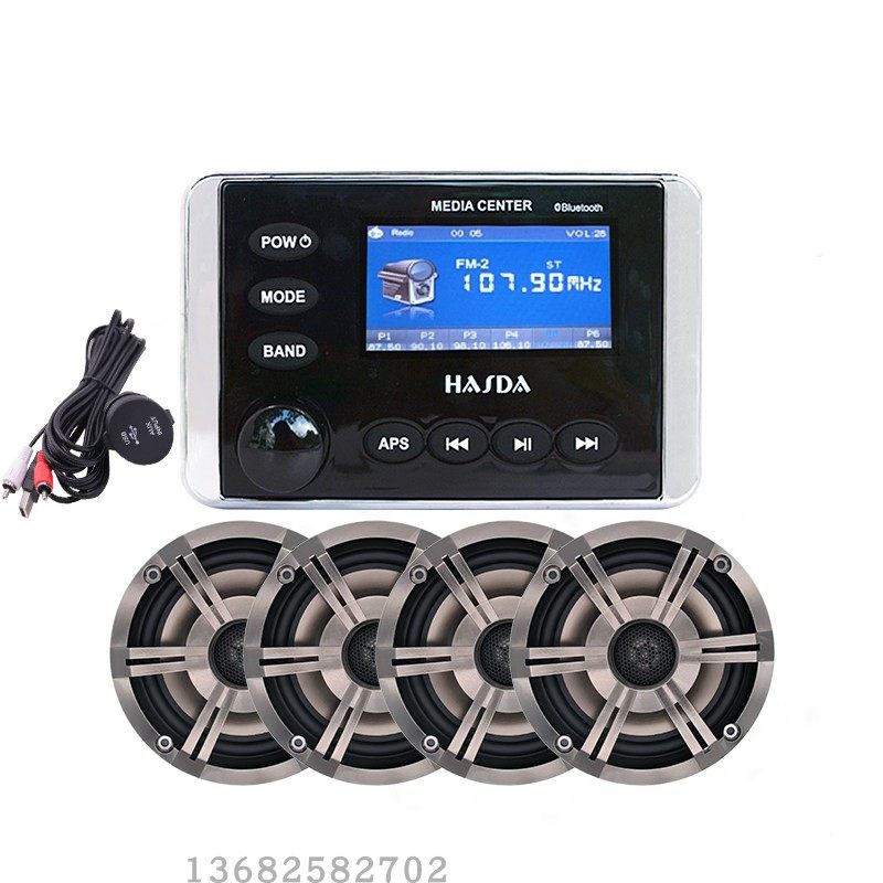 SPA游艇智能蓝牙音箱 船用收音摩托车USB 防水高清视频机MP