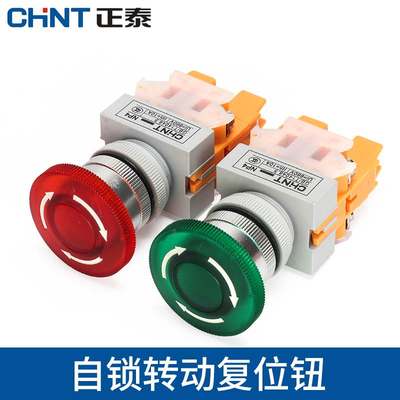 正泰带灯紧急停止按钮 NP4-11MZSD LED 红绿急停开关 1开1闭