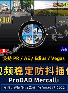 AE/PR视频防抖插件ProDAD Mercallii画面修复镜头稳定处理Mac/Win