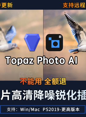 Topaz Photo AI人工智能图片放大变清晰降噪锐化聚焦去噪点PS插件