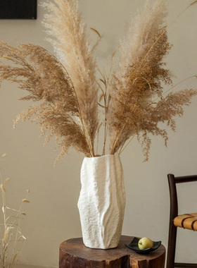 干花花瓶插花陶瓷高级感现代艺术风格抽象雕塑极简主义侘寂风花瓶