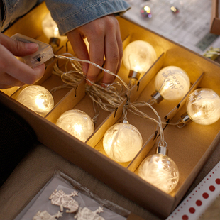 玻璃灯球串挂件装饰造景气氛派对圣诞节摆件生日场景布置挂饰吊饰