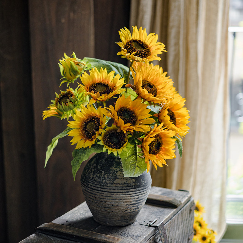 向日葵仿真花假花干花插花瓶客厅卧室书房桌面摆设装饰餐桌花摆件,家居饰品,仿真花/假花,淘宝优惠券,粉丝福利购,淘宝优惠卷