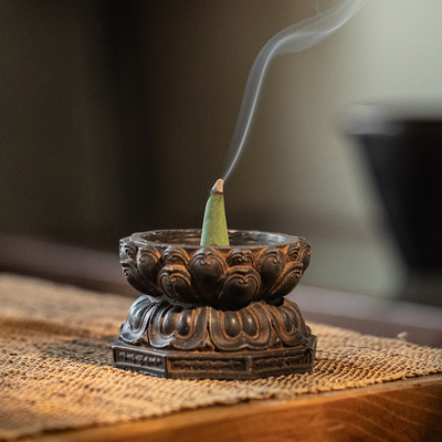 复古禅意塔香座檀香托香插香盘