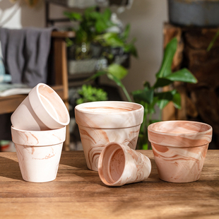 玛奇朵陶盆花盆红陶盆多肉盆小花盆粗陶透气吸水养根陶瓷陶土花盆