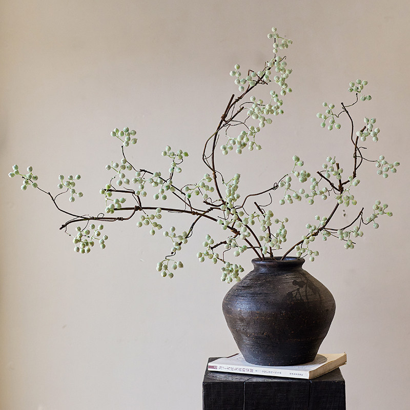掬涵马桑果仿真花假花摆设干花花束客厅插花侘寂风仿生花艺摆件
