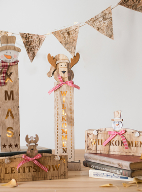 圣诞发光雪人小夜灯桌面摆件礼物