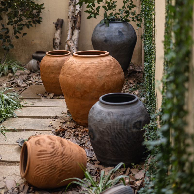复古粗陶罐花盆花园装饰造景花瓶摆件老式陶土罐子土陶缸户外庭院,家居饰品,花瓶,淘宝优惠券,粉丝福利购,淘宝优惠卷