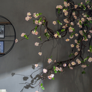 仿真花藤条装饰藤蔓假花造景墙面壁挂藤曼网红拍照打卡背景墙花墙