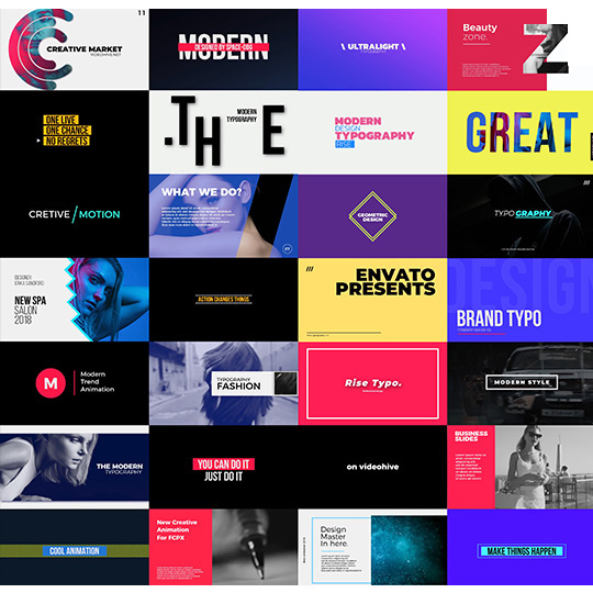 30组时尚文字标题排版设计动画场景FCPX插件 Typography PRO