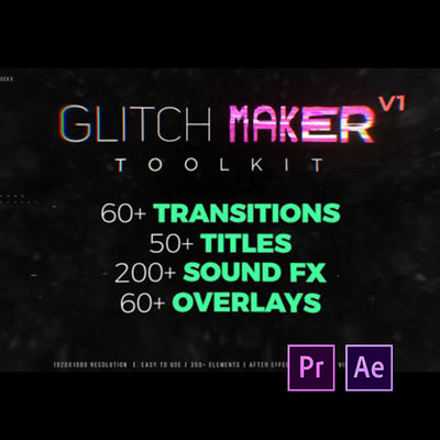 转场字幕VHS故障特效PR+AE模板 Glitchmaker Toolkit