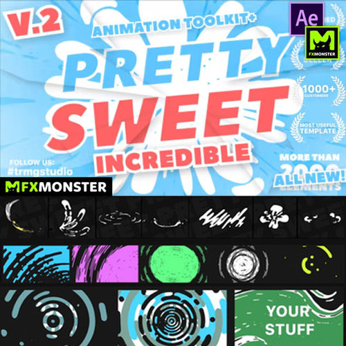 水流液体MG动画元素2D卡通特效AE脚本 Pretty Sweet