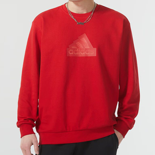 Adidas阿迪达斯 男款经典红新年圆领百搭休闲运动卫衣 IT3990
