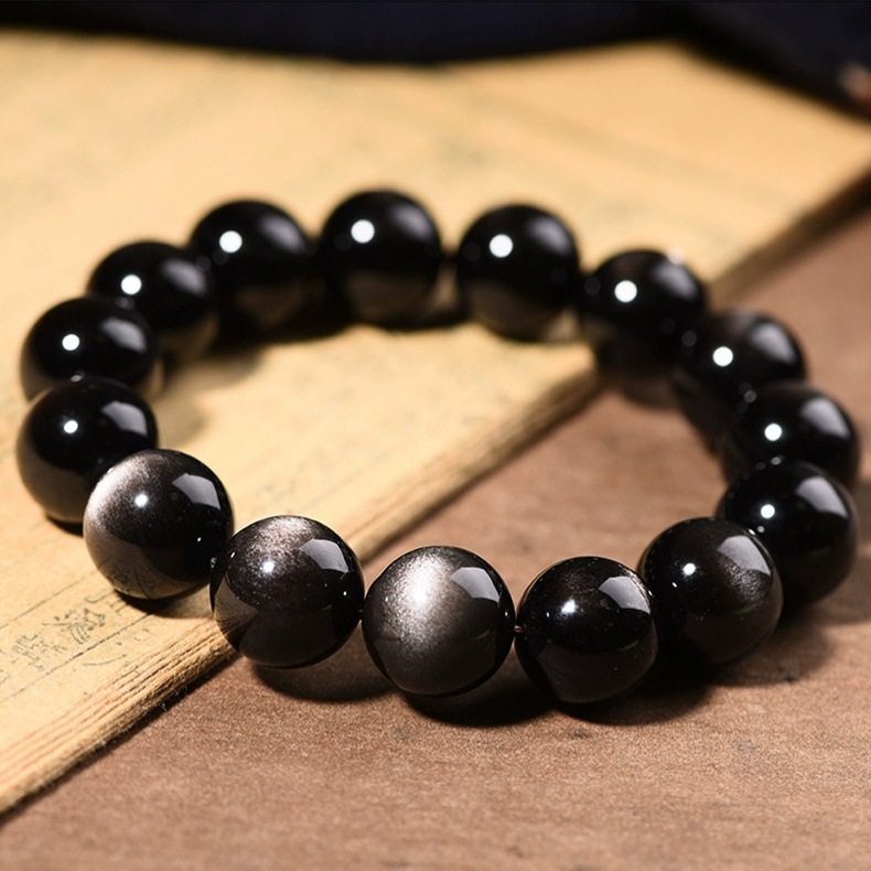 天然银曜石手串收藏级大亮双猫眼大圆眼东海可塘水晶宝石厂家直销,饰品/流行首饰/时尚饰品新,黑曜石,淘宝优惠券,粉丝福利购,淘宝优惠卷