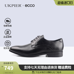 皮鞋 Ecco爱步男鞋 圆头商务正装 墨本621634现货 春夏款 英伦德比鞋