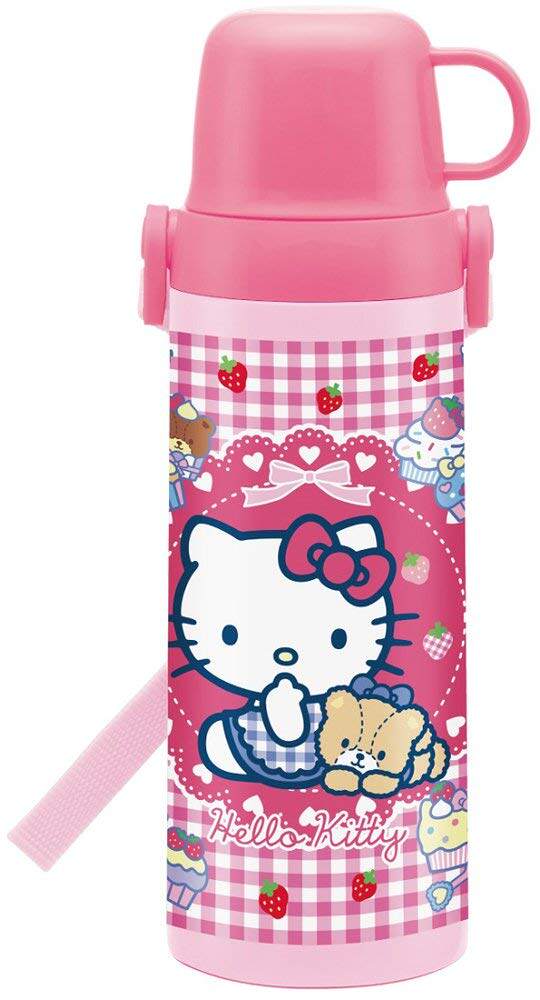 现货!日本skater斯凯达粉色Hello Kitty大容量保温杯水壶600ml