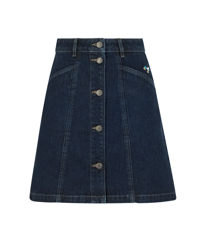 【国内现货】cath kidston 对襟纽扣女士中款牛仔裙