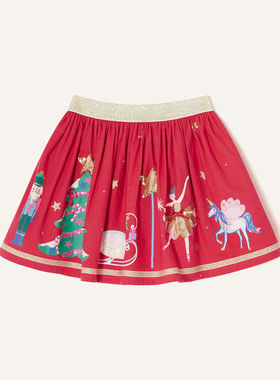 【国内现货】Monsoon 女童女孩圣诞红色半身裙