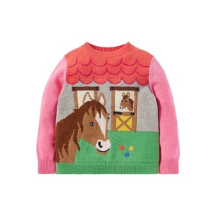 【国内现货】Mini Boden 女童女孩可爱小马动物针织毛衣