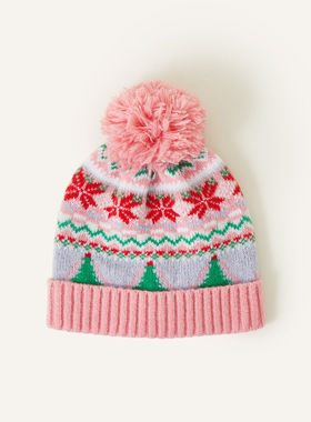accessorize 女童女孩圣诞毛线帽冬季保暖