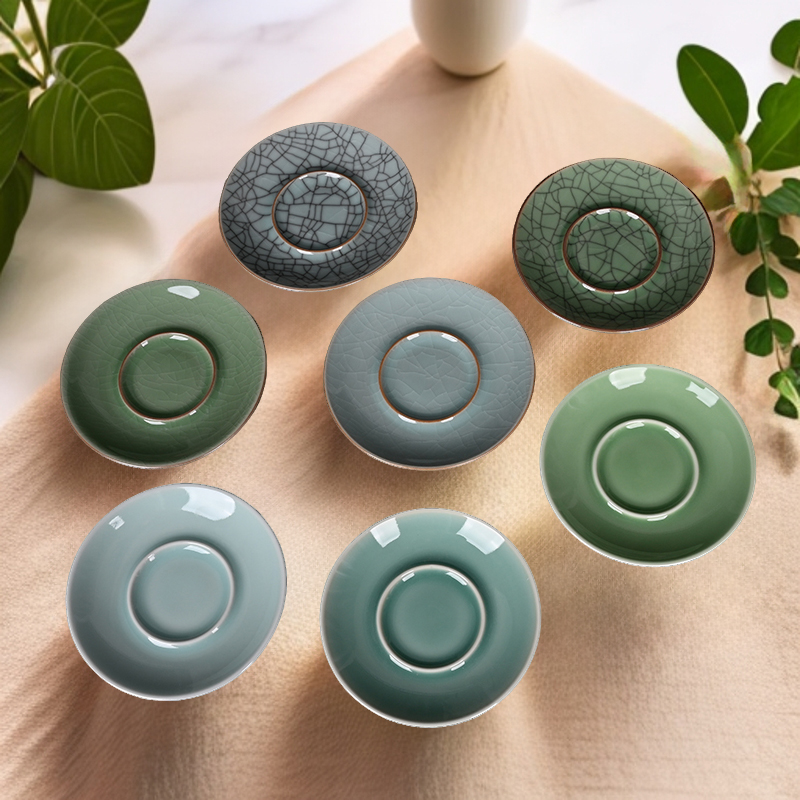 精品青瓷茶具配件盖碗底托碟子