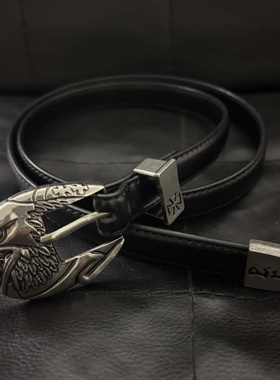 现货ERD抑郁富二代立体雕刻老鹰十字架做旧皮带