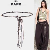 子裙子牛仔裤 编织腰带配饰女细装 饰配裤 腰绳绳子腰链波西米亚复古