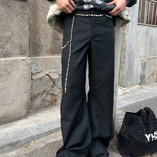 Desaturate 链原创珍珠月光皓石超长高级感 裤