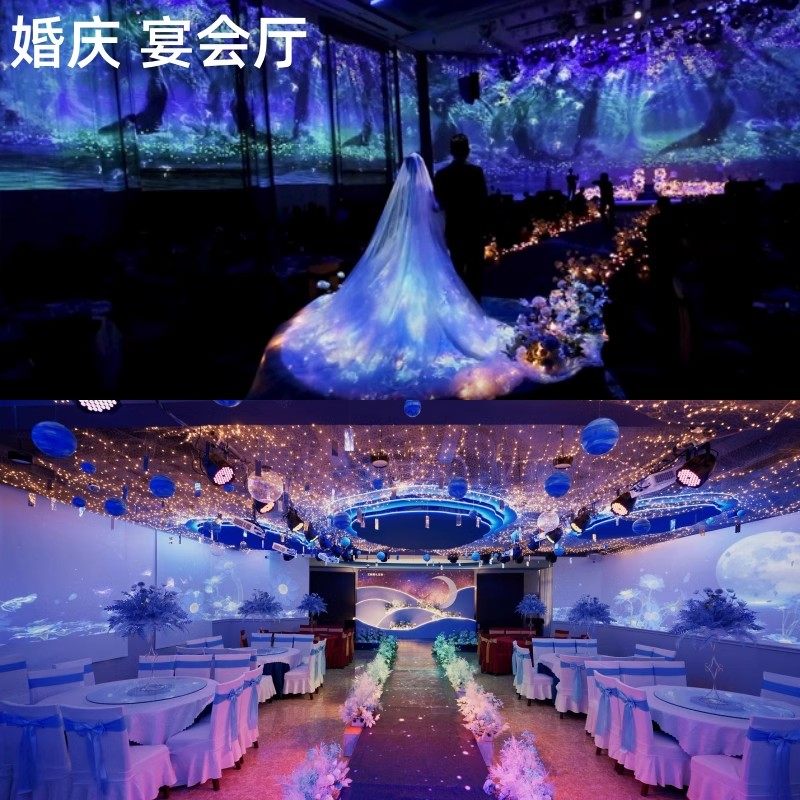 全息投影3D立体婚礼裸眼成像沉浸式互动投影婚礼全息纱幕婚纱投影