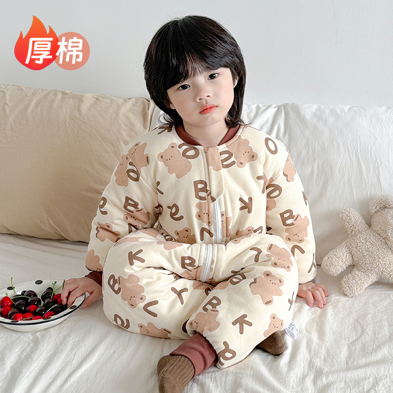 秋冬0-20℃夹棉儿童防踢保暖睡袋