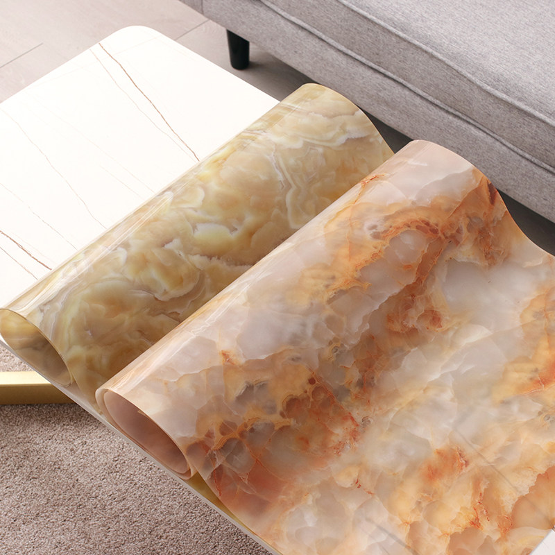 黄色桌布餐桌垫塑料仿大理石纹桌面垫茶几布客厅防水pvc防油免洗,居家布艺,桌布,淘宝优惠券,粉丝福利购,淘宝优惠卷